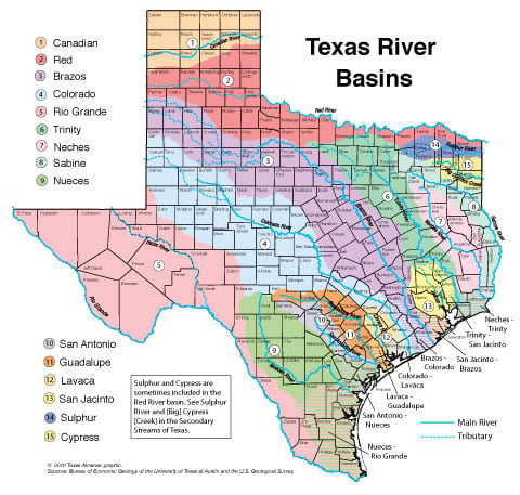 Secondary Streams Of Texas Texas Almanac