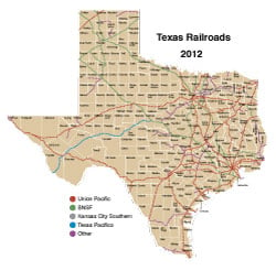 map of Texas railroads